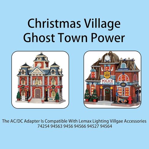 محول طاقة أبيض بتيار متردد/تيار مستمر 4.5 فولت لملحق قرية ليماكس المضيئة، متوافق مع ليماكس #94563 94564 74707 74295 84428 94565 94566 94527 لتزيين المباني الصغيرة لعيد الميلاد (6 مخرجات رأس) in Kuwait