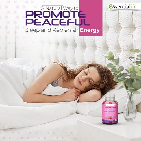 Magnesium Gummies 2 Packs Essentialife 100mg Per Serving - Blend of Magnesium Citrate & Magnesium Glycinate - Supports Healthy Digestion - Stay Calm & Energetic with Magnesium Supplements for Sleep in Saudi Arabia