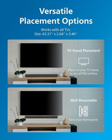 PHILIPS TAB4208 2.0 Channel Soundbar with Bluetooth, HDMI ARC, and USB Playback - Simply Better TV Sound in Kuwait