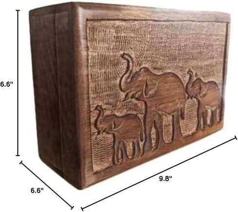 STORE INDYA خشبي مصنوع يدويًا مزخرف شجرة الحياة صندوق مجوهرات خشبي صندوق الكنز منظم المجوهرات صندوق تذكار صندوق الكنز حامل حلية صندوق قفل صندوق ساعة هدايا لها (عتيق) in Kuwait