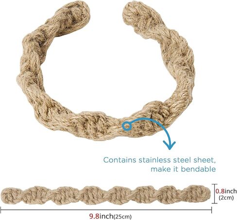 NICEEC 2 Pack Natural Jute Rope Curtain Tiebacks Farmhouse Rustic Style Decorative Drape Tie Backs Spiral Braided Curtain Holdbacks for Home & Office Sheer/Light Weight Drapery (Jute-Natural) in Saudi Arabia