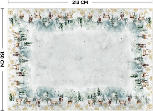 Artoid Mode Deer Snowflakes Pine Tree Christmas Area Rug, Xmas Winter Home Decor Low-Profile Washable Area Rugs for Entryway Bedroom Living Room Laundry Room Indoor 5x7 Feet in Saudi Arabia
