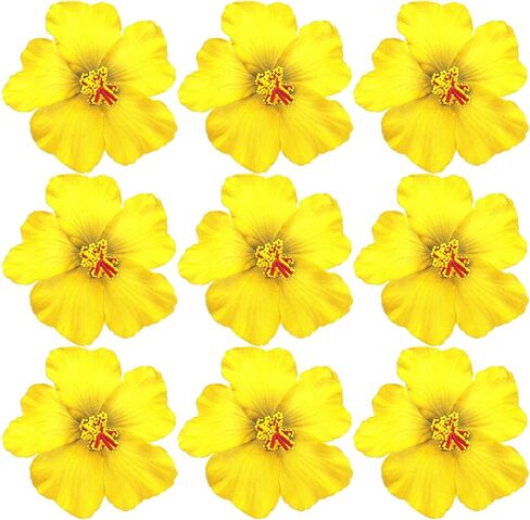 20 PCS Orange Hawaiian Faux Flowers Hibiscus Flowers Hawaii Party Summer Party DIY Foam Hibiscus Flower for Tabletop Decoration Party Favors Supplies (No Clip) in Saudi Arabia