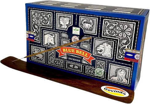 مجموعة حامل عصا البخور من جوفيندا مع أعواد البخور ساتيا بنغالور (BNG) سوبر هيت بلو بيل - 12 صندوقًا × 15 جرامًا in Kuwait