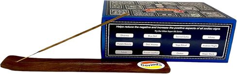 مجموعة حامل عصا البخور من جوفيندا مع أعواد البخور ساتيا بنغالور (BNG) سوبر هيت بلو بيل - 12 صندوقًا × 15 جرامًا in Kuwait