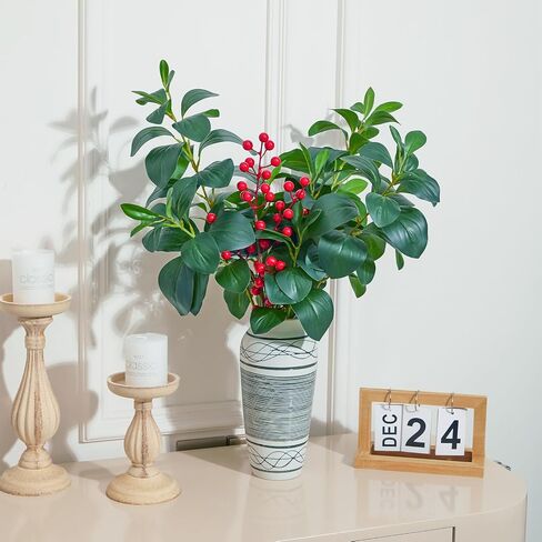 5 Pack Artificial Red Berry Stems Faux Christmas Holly Berry Branches 25.5 Inches Fake Burgundy Berry Picks for Holiday Floral Arrangements Xmas Tree Decorations Wedding DIY Crafts in Saudi Arabia