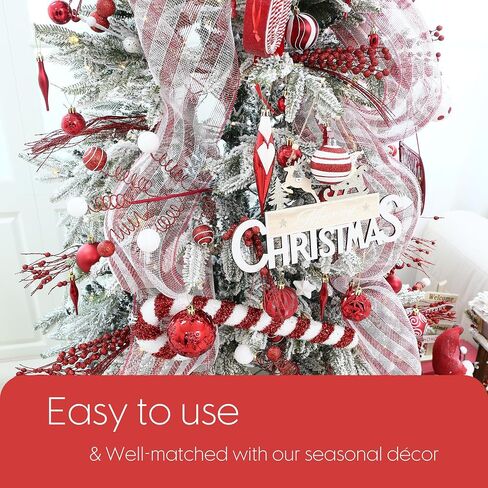 Sea Team 24-Pack Artificial Glitter Berry Stem Ornaments, Decorative Bead Sticks, Glittery Twigs, Picks, Branches for Christmas Tree, Small Vase, Holiday, Wedding, Party (15 Inches, White) in Saudi Arabia