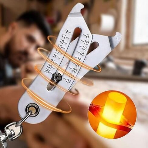سلسلة مفاتيح محمولة دقيقة لحجم الخيط 2024، أداة التحقق من حجم الخيط، سلسلة مفاتيح سريعة لقياس حجم الخيط لقياس سريع ودقيق (1) in Kuwait