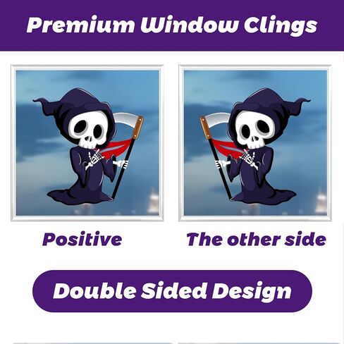 9 أوراق ملصقات نافذة الهالوين، 202 قطعة ديكورات نوافذ الهالوين اللطيفة للأطفال، ملصقات نوافذ الهالوين، ملصقات نافذة الهالوين قابلة للإزالة على الوجهين لديكورات حفلات الهالوين in Kuwait