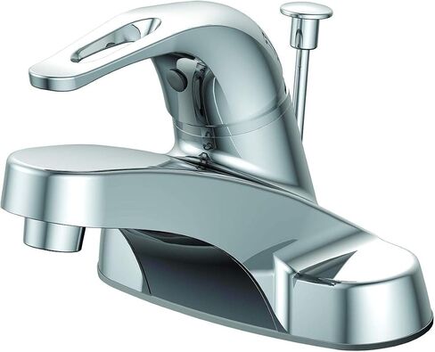 EZ-FLO Prestige Collection Single Handle Low Spout Lavatory Faucet, Bathroom Sink Faucet with Loop Lever Handle, Less Pop Up, Chrome, 10088LF in Saudi Arabia