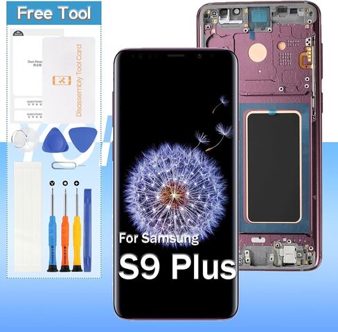 شاشة OLED بديلة لهاتف Samsung Galaxy S9 Plus G965F G965U G965W G9650 G965N 6.2 بوصة LCD تعمل باللمس مع أدوات (أسود مع إطار) in Saudi Arabia