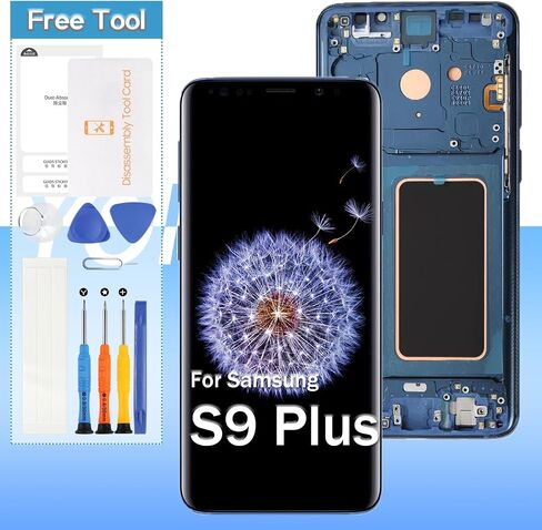 شاشة OLED بديلة لهاتف Samsung Galaxy S9 Plus G965F G965U G965W G9650 G965N 6.2 بوصة LCD تعمل باللمس مع أدوات (أسود مع إطار) in Saudi Arabia