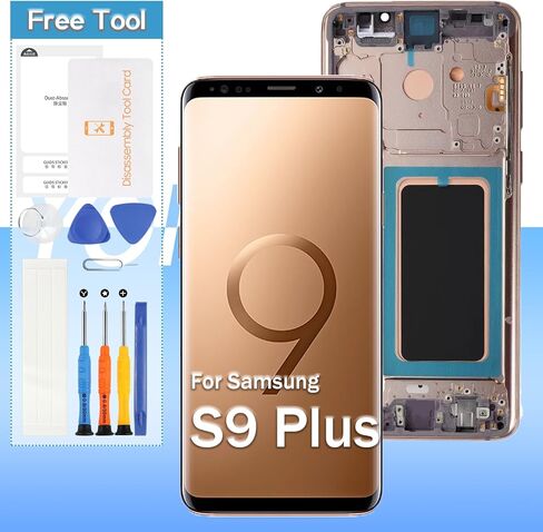 شاشة OLED بديلة لهاتف Samsung Galaxy S9 Plus G965F G965U G965W G9650 G965N 6.2 بوصة LCD تعمل باللمس مع أدوات (أسود مع إطار) in Saudi Arabia