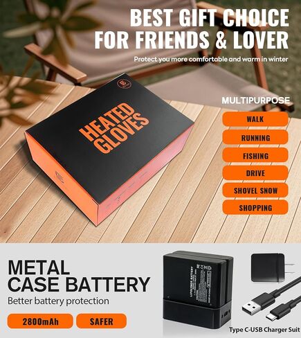 Heated Gloves for Men Women Rechargeable Heated Glove Liners with 7.4V 2800mAh Battery Suit, Thin, Fingerless, Touchscreen-Friendly, Light-Off Design in Saudi Arabia