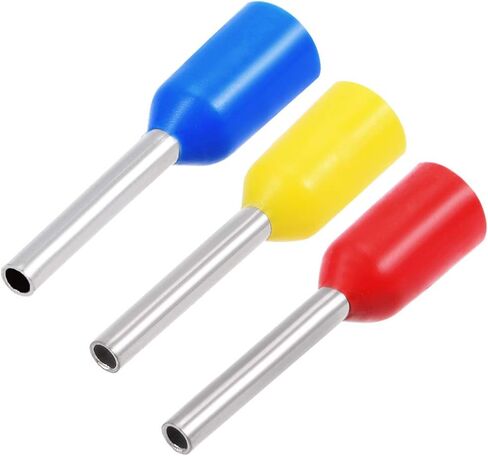 uxcell 1500Pcs AWG22 Wire Ferrules Copper Crimp Connectors,VE0508,Red,Blue,Yellow,Wire Crimping Tool Kit,Insulated Cord Pin End Terminal Assortment Kit in Saudi Arabia