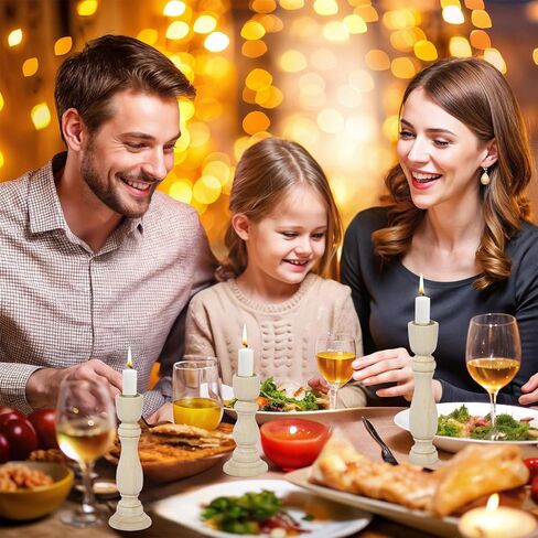 3 قطع من حوامل الشموع الخشبية، شمعدانات المزرعة الخشبية، حاملات شموع غير مكتملة، عصي شموع ريفية لديكور المنزل، شموع حلزونية مستدقة ذاتية الصنع in Kuwait