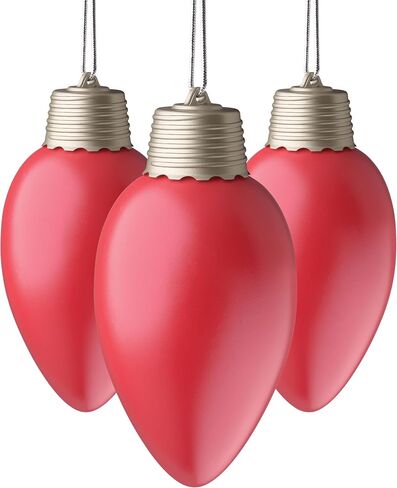 WP980-3 Battery Powered Hanging Decorative Outdoor Pulsing 8 inch C9 Bulb Style Light with Sensor Turns-On at Dark, Pack of 3, Red in Kuwait