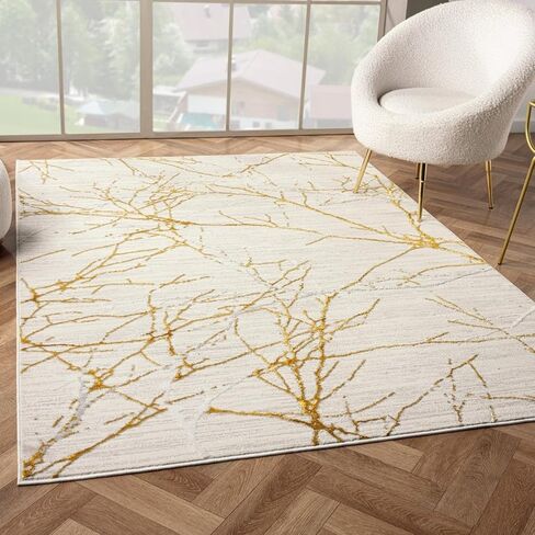 مجموعة غروب الشمس من LUXE WEAVERS مقاس 372 باللون الذهبي مقاس 8 × 10 سجادة منطقة مجردة حديثة in Kuwait