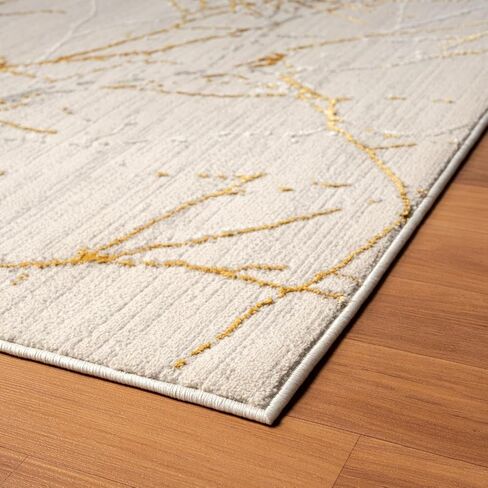 مجموعة غروب الشمس من LUXE WEAVERS مقاس 372 باللون الذهبي مقاس 8 × 10 سجادة منطقة مجردة حديثة in Kuwait