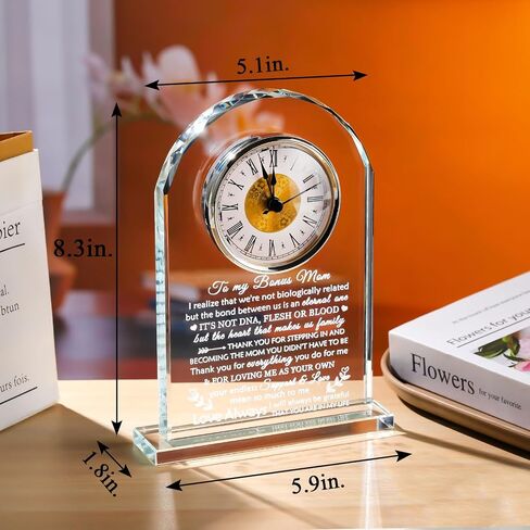 Movdyka Mother in Law Birthday Gifts from Daughter in Law Crystal Clock, Christmas for Mother in Law from Son in Law, Best Mother-in-Law Gifts Ideas on Weeding Day in Saudi Arabia