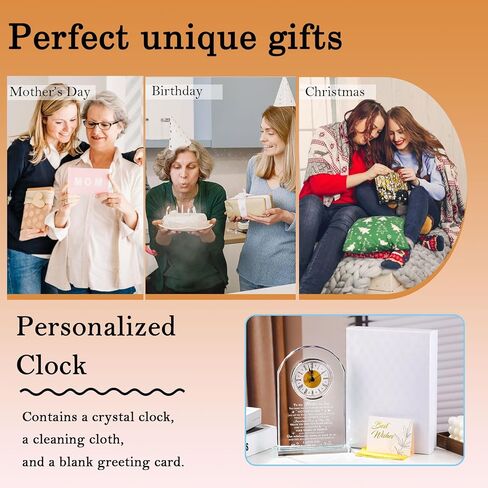 Movdyka Mother in Law Birthday Gifts from Daughter in Law Crystal Clock, Christmas for Mother in Law from Son in Law, Best Mother-in-Law Gifts Ideas on Weeding Day in Saudi Arabia