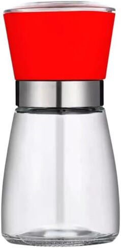 مطحنة فلفل سعة 6 أونصة، مطحنة ملح وفلفل قابلة لإعادة الملء (عبوة فردية) مطحنة فلفل أحمر، مطحنة ملح وفلفل من الفولاذ المقاوم للصدأ مع دوار سيران in Kuwait