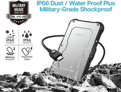 انيو حافظة قرص صلب خارجي متين مقاوم للماء والصدمات لـ 2.5 انش 9.5 ملم او 7 ملم ساتا HDD SSD (USB 3.0 نوع A، T2580) in Kuwait