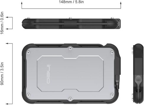انيو حافظة قرص صلب خارجي متين مقاوم للماء والصدمات لـ 2.5 انش 9.5 ملم او 7 ملم ساتا HDD SSD (USB 3.0 نوع A، T2580) in Kuwait