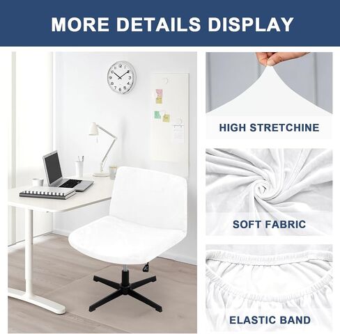 HAOYONG Armless Chair Cover Criss Cross Chair Cover Velvet Armless Office Desk Chair Slipcover Modern Mid Back Accent Chair Cover Washable Removable Chair Protector for Accent Chair Without Arms in Saudi Arabia