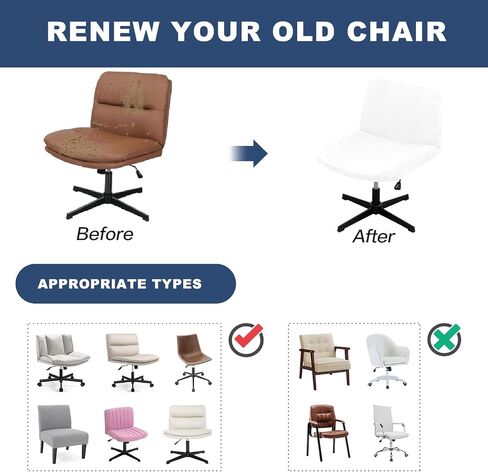 HAOYONG Armless Chair Cover Criss Cross Chair Cover Velvet Armless Office Desk Chair Slipcover Modern Mid Back Accent Chair Cover Washable Removable Chair Protector for Accent Chair Without Arms in Saudi Arabia