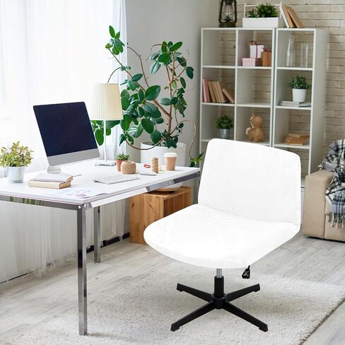 HAOYONG Armless Chair Cover Criss Cross Chair Cover Velvet Armless Office Desk Chair Slipcover Modern Mid Back Accent Chair Cover Washable Removable Chair Protector for Accent Chair Without Arms in Saudi Arabia