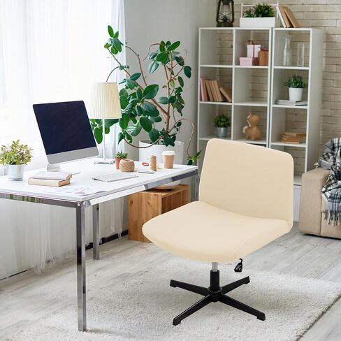 HAOYONG Armless Chair Cover Criss Cross Chair Cover Velvet Armless Office Desk Chair Slipcover Modern Mid Back Accent Chair Cover Washable Removable Chair Protector for Accent Chair Without Arms in Saudi Arabia