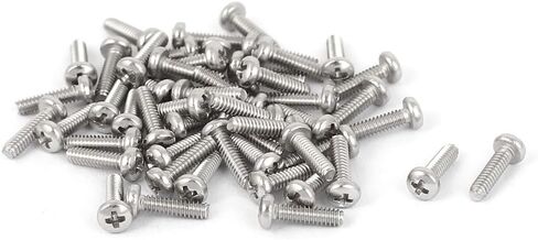 uxcell M1.6x6mm 316 Stainless Steel Phillips Pan Head Machine Screws Silver Tone 50 Pcs in Saudi Arabia
