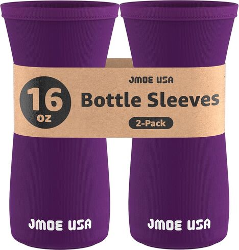 Jmoe USA 16oz Sleeve for Cirkul Water Bottle | Fits 16 oz Plastic and Stainless Steel Bottles | Neoprene Sweat Absorbing Material | Fitted Design | 2-Pack | Insulated Cover in Saudi Arabia