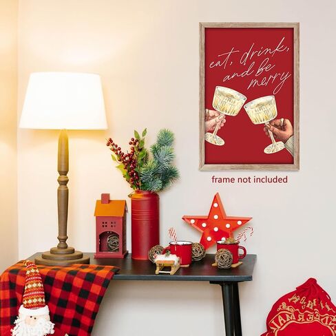 BTNXWL Red North Pole Sign Ticket Prints Christmas Canvas Wall Art, North Pole Sign Christmas Posters for Room Aesthetic, Happy Holiday Pictures for Wall Decor 12x16in Unframed in Saudi Arabia