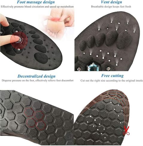 Acupressure Insoles, Magnetic Acupressure Insoles, Acupressure Insoles for Women, Shoe Insoles, Orthopedic Insoles (Blue-1Pair, M) in Saudi Arabia