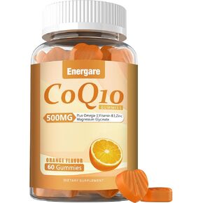 2 Pack CoQ10 500MG Gummies - 3X Better Absorption Coenzyme Q10 Supplements - Plus Omega-3, Magnesium, Vitamin B3 & Zinc for Heart Health, Cellular Energy & Antioxidant, Vegan, Non-GMO 120 Ct