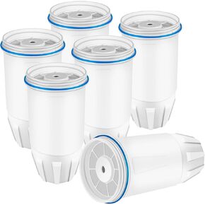 Water Filter Replacement Fit Zero Pitcher And Dispenser, 0 TDS, Multi-Stage Water Filter System Reduce Lead, Chromium, PFOA/PFOS, ZR-001 Water Filters Cartridges 6 Pack SETFEEL