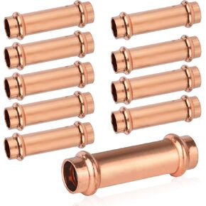 (عبوة من 10) تركيبات توصيل ممتدة مقاس 1/2 بوصة × 1/2 بوصة من النحاس، بدون توقف in Kuwait
