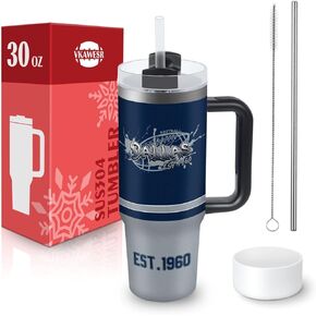 San Francisco 30 oz Tumbler with Handle and Straw,Car cup,Coffee Mug,100% Leakproof Insulated Tumbler with Lid and Straw,Made of Stainless Steel,Holder Friendly Base,Classic Collection Gifts for Fans in Saudi Arabia