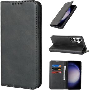 Jaorty Crossbody Phone Case for Samsung S22 Ultra with Card Holder,Samsung Galaxy S22 Ultra Case Wallet with Strap Lanyard for Women Men, Magnetic Clasp Leather PU Flip Cover for S22 Ultra 6.8", Black