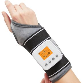Cordless Wrist Massager with Heat, 3000mAh Wrist Heating Pad with Massage for Carpal Tunnel Pain Relief, USB Rechargeable Heated Wrist Brace Wrap for Wrist & Arm, 3 Vibration Modes Wrist Warmer