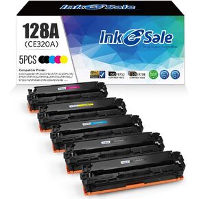 INK E-SALE 5-Pack Remanufactured Toner Cartridge Replacement for HP 128A CE320A CE321A CE322A CE323A Canon 116 Toner Ink Set for HP LaserJet CP1525n CP1525nw CM1415fn CM1415fnw MF8080Cw Printer