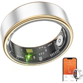 Smart Ring Health Fitness Tracker, Size First with Sizing Kit, Activity & Sleep Tracker/Stress/Heart Rate Monitor, Waterproof Smart Ring for Men/Women, No App Subscription in Kuwait