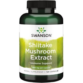 Swanson Shiitake Mushroom Extract (4:1) 500 Milligrams 120 Capsules