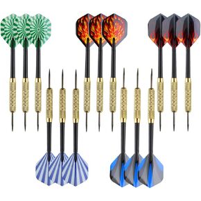 JBM 15 Pack Steel Tip Darts 18 Grams Metal Tip Set with Aluminum Shafts and 5 Standard Flights