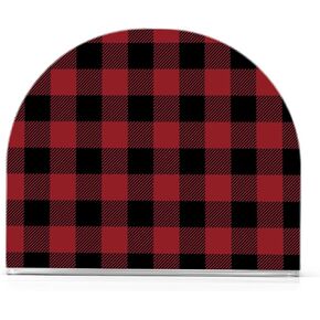 Acrylic Fall Napkin Holder for Table Kitchen Red Black Plaid Cocktail Dinner Napkin Holders Paper Towel Dispenser Countertop Modern Home Decor