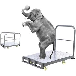 2in1 Steel Panel Truck Cart, 2000Lbs Capacity Flatbed Cart Heavy Duty Drywall Cart Lumber Cart, Platform Trucks with 4 Swivel Casters, 36" x 24" Push Cart for Luggage Moving, Shopping in Kuwait