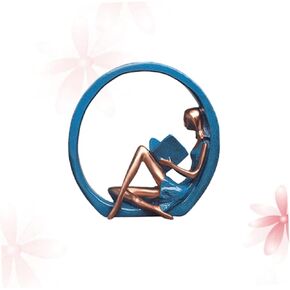 Nordic Modern Reading Woman Figurine Beautiful Resin Statue for Living Room Home Decor Accent Aesthetic Reading Woman Sculpture Ornament