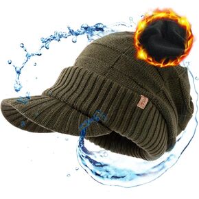 Oversize L/XL/XXL Merino Wool Slouchy Waterproof Visor Beanie Big Large Head Knit Hat